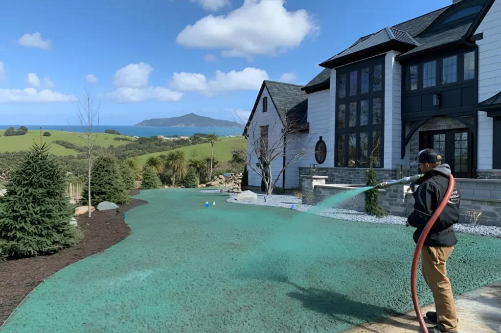 Hydroseeding Kapiti professionals performing earthmoving maintenance to enhance site stability and long-term landscape performance